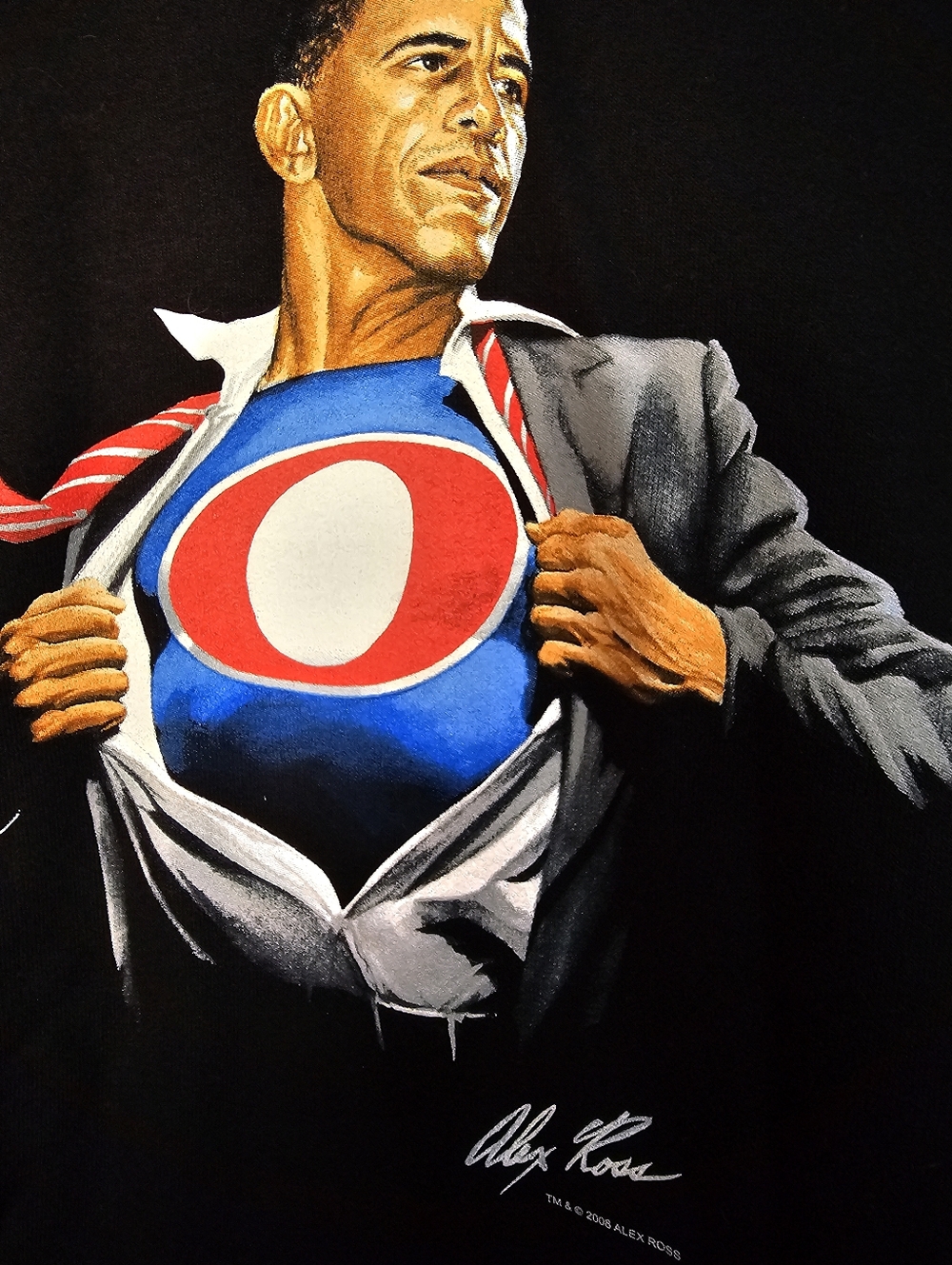 Alex Ross Barack Obama Superman Hoodie XL Graphitti Designs Vintage 2008 Excelle